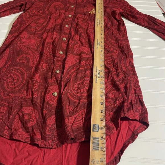 NWT Lauren Ralph Lauren Women’s Sz M Red Paisley Sleep Shirt Pajamas - Picture 5 of 12